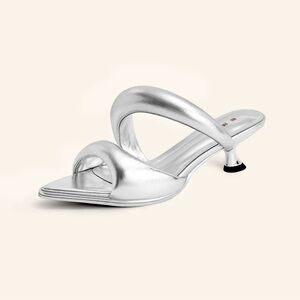 NWT. Size 8.5. Silver sandal with low heel. Very stylish and comfortable.